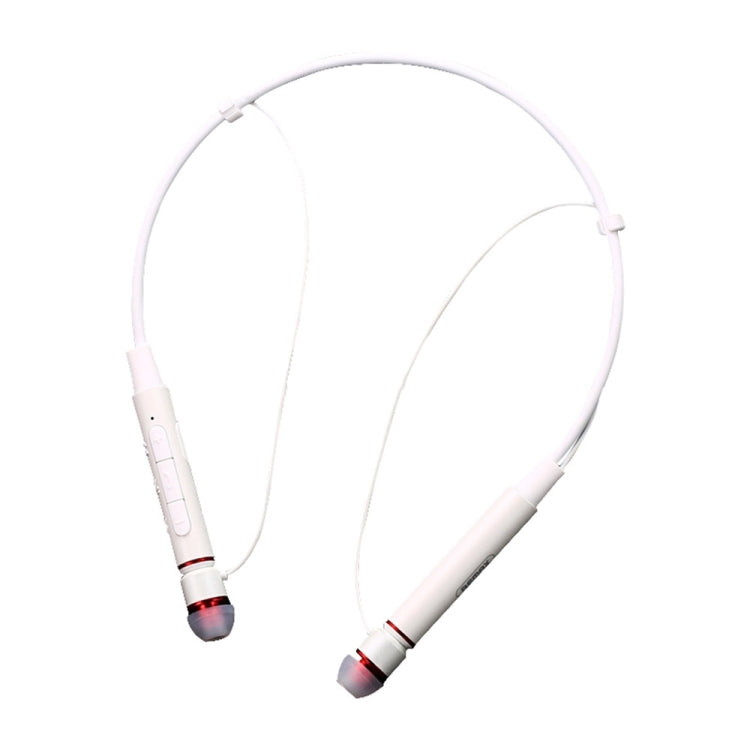 Remax RB-S6 In-Ear Wire Control Sport Neckband Magnetic Suction Wireless Bluetooth Headphones with Mic Prend en charge les appels mains libres pour iPhone Samsung HTC Sony et autres téléphones intelligents (Blanc)