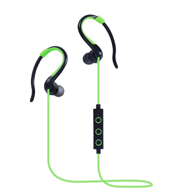 In-Ear Hook Wired Control Bluetooth Wireless Sports Headphones for iPad iPhone Galaxy Huawei Xiaomi LG HTC and Other Smart Phones (Green)