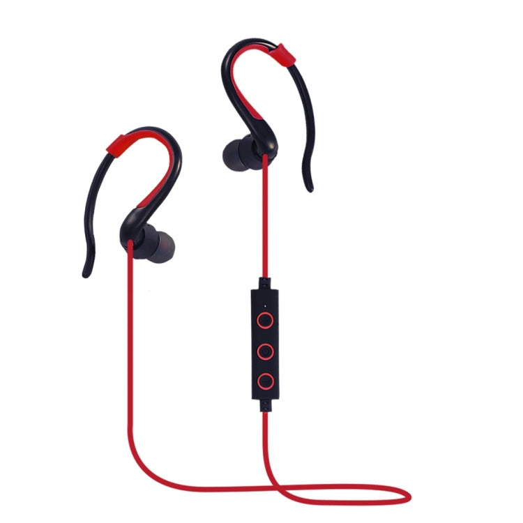 Wireless Bluetooth Sport Headphones with Wired Control in-Ear Hook with Mic Hands-Free Call for iPad iPhone Galaxy Huawei Xiaomi LG HTC and Other Smart Phones (Red)