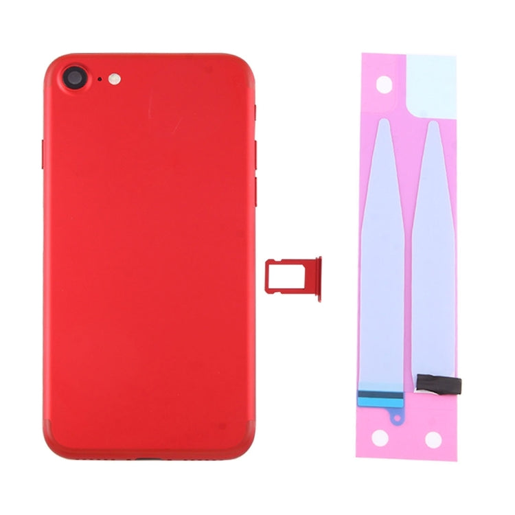 Assemblage de couvercle arrière de batterie avec plateau de carte pour iPhone 7 (rouge)