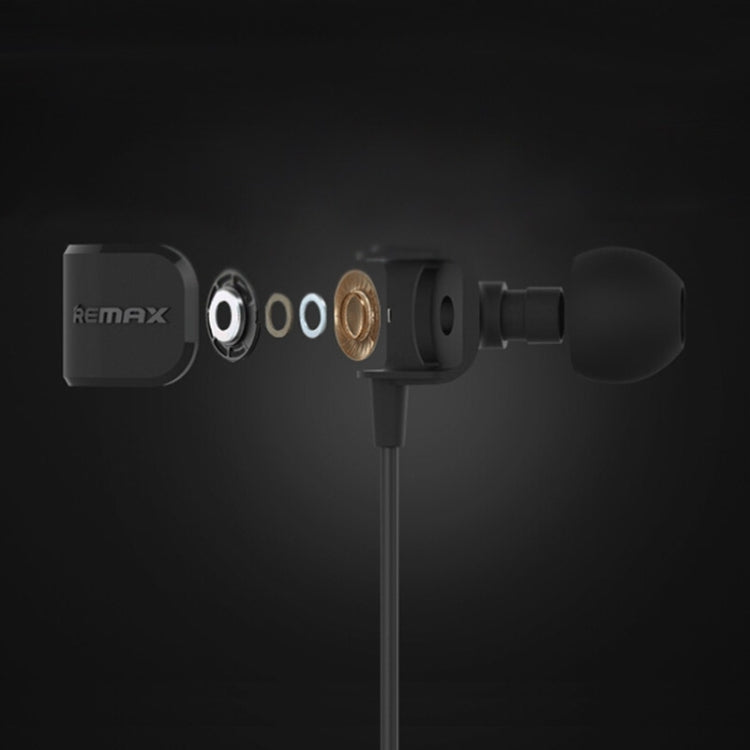 Remax RM-502 - Écouteurs de sport intra-auriculaires coudés filaires 3,5 mm avec micro (noir)