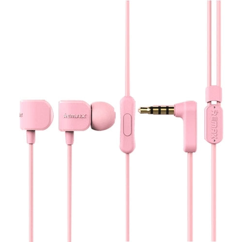 Remax RM-502 CODE ELBOW 3,5 mm Intra-auriculaire Filaire Basse Sport Casque avec Microphone (Rose)