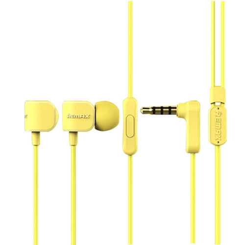 Remax RM-502 Elbow 3.5mm In-Ear Wired Bass Sports Headphones with Mic (Yellow)