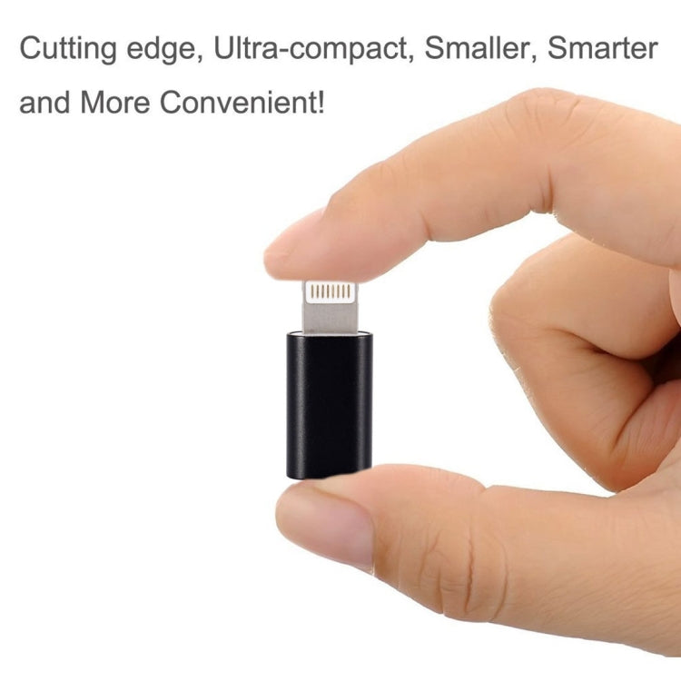 Enkay Hat-Prince Aleación de Aluminio 8 Pin Macho a Micro USB Female Datos Transmisión Adaptador de Carga (Negro)
