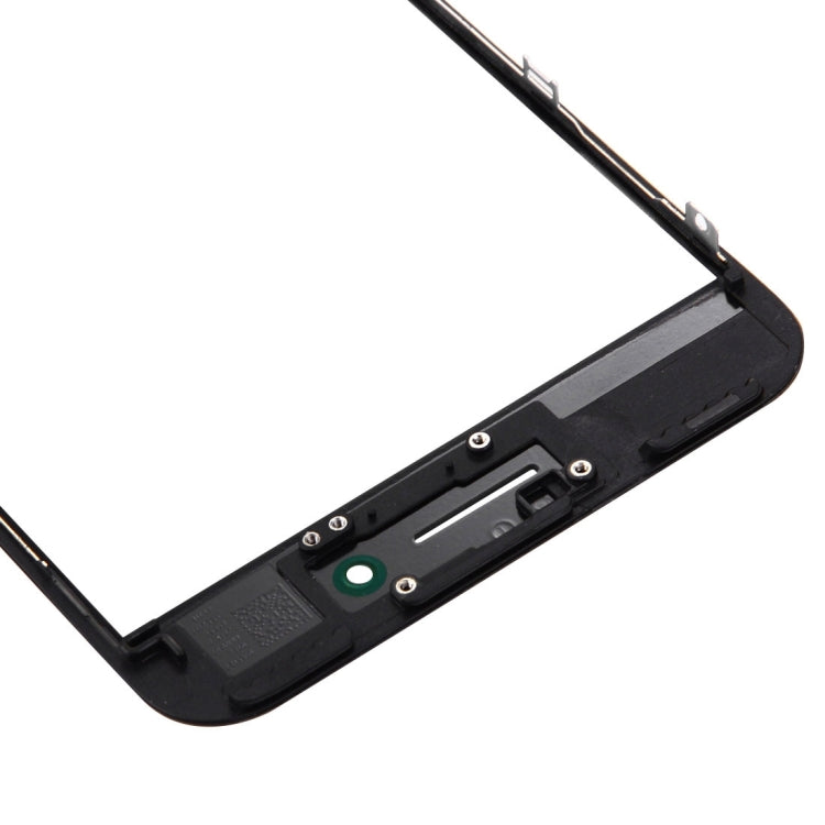 Lentille extérieure en verre d'écran avant avec cadre de lunette d'écran LCD avant pour iPhone 7 Plus (noir)