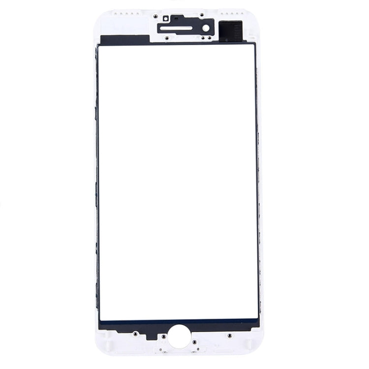 Lente de Cristal Exterior de Pantalla Frontal con Marco de Bisel de Pantalla LCD Frontal Para iPhone 7 Plus (Blanco)