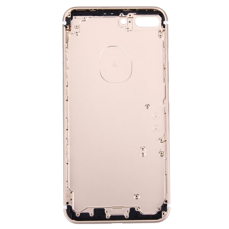 5 en 1 Para iPhone 7 Plus (Tapa de Batería + Bandeja Para Tarjetas + Tecla de Control de Volumen + Botón de Encendido + Tecla Vibradora del interruptor de Silencio) Cubierta de la Carcasa de Ensamblaje Completo (Dorado)