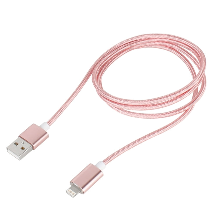 Weave Style 5V 2A 8 Pin a USB 2.0 Cable de Datos Magnéticos longitud del Cable: 1.2m (Rosa)