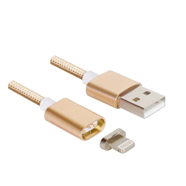 Weave Style 5V 2A 8 Pin a USB 2.0 Cable de Datos Magnéticos longitud del Cable: 1.2m (Oro)