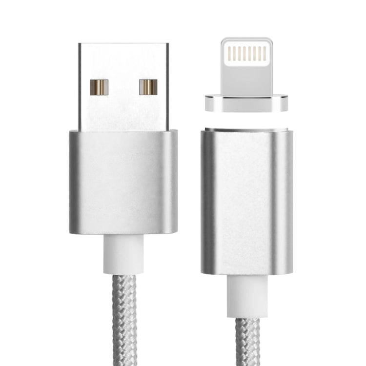 Weave Style 5V 2A 8 Pin to USB 2.0 Magnetic Data Cable Cable length: 1.2m (Silver)