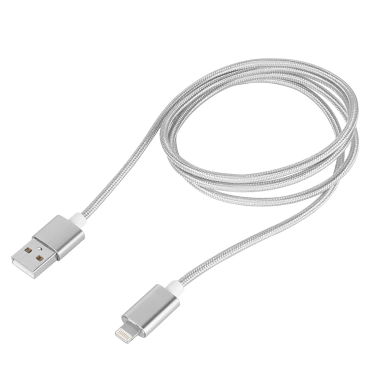 Weave Style 5V 2A 8 broches vers USB 2.0 Câble de données magnétique Longueur du câble : 1,2 m (Argent)