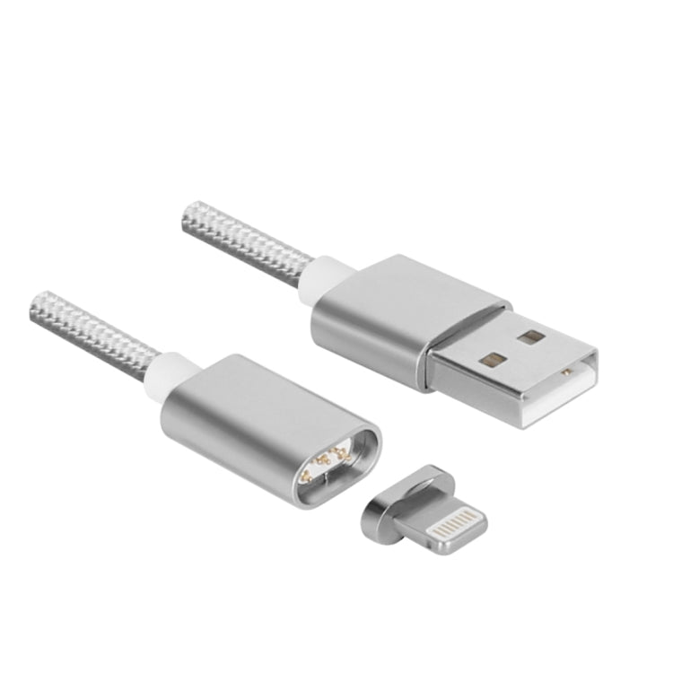 Weave Style 5V 2A 8 broches vers USB 2.0 Câble de données magnétique Longueur du câble : 1,2 m (Argent)