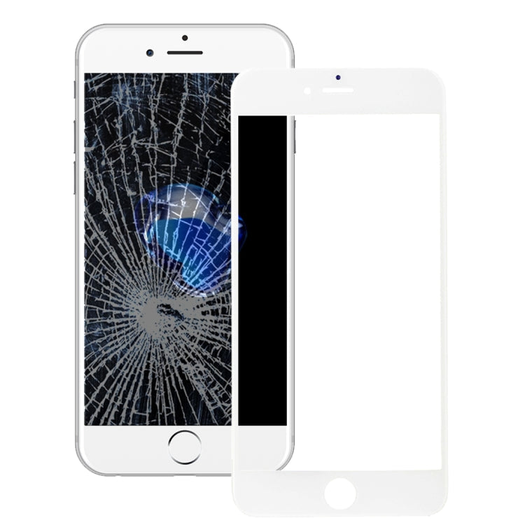 Lente de Cristal Exterior de Pantalla Frontal con Marco de Bisel de Pantalla LCD Frontal Para iPhone 7 Plus (Blanco)