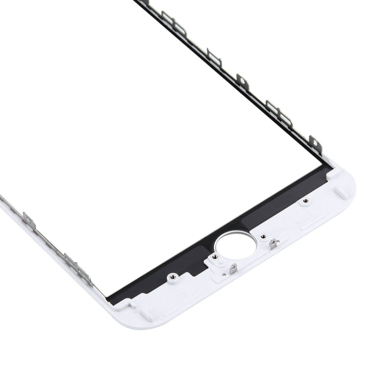 Lentille extérieure en verre d'écran avant avec cadre de lunette d'écran LCD avant pour iPhone 7 Plus (Blanc)