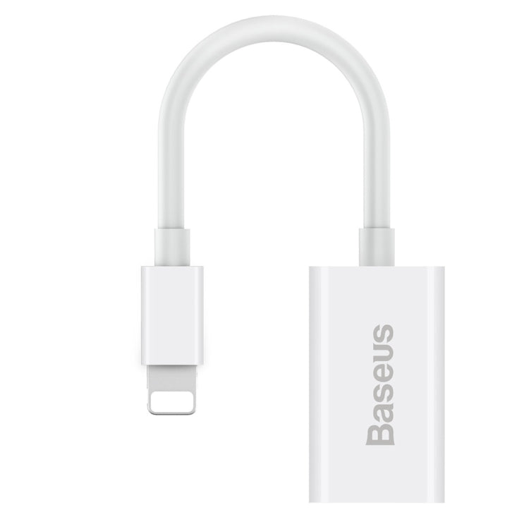 BASOUS L36 Adaptateur de charge et de transfert de données 0,12 m 2,1 A 8 broches vers deux 8 broches adapté pour iPhone 7 et 7 Plus / iPhone 6 et 6s (Blanc)