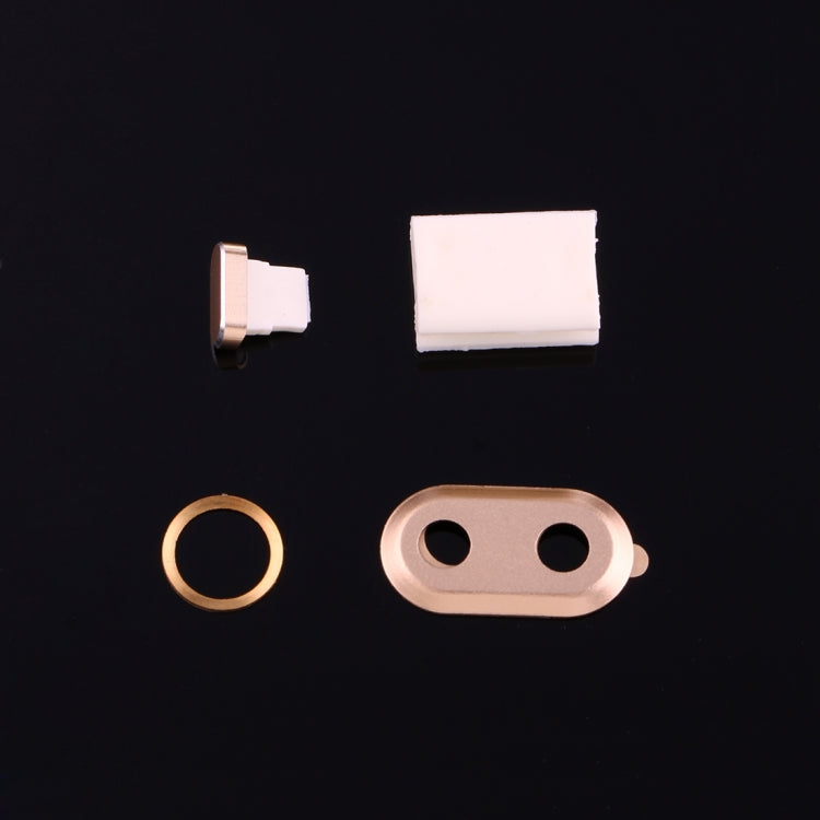 For iPhone 7 Plus Dust Plug with Home Key Loop and Camera Lens (Gold)