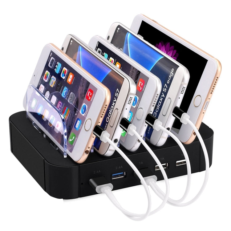 Portable 5V 30W 5-USB Port Fast Smart Charger with Charging Cable