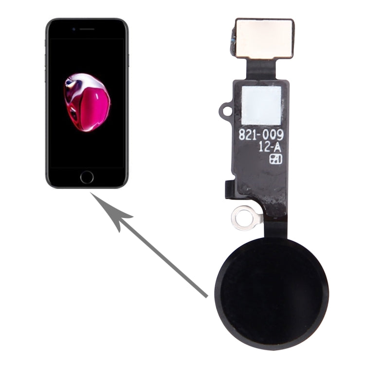 Botón de Inicio Para iPhone 7 Plus no admite la función de identificación y devolución de Huellas Dactilares (Negro)