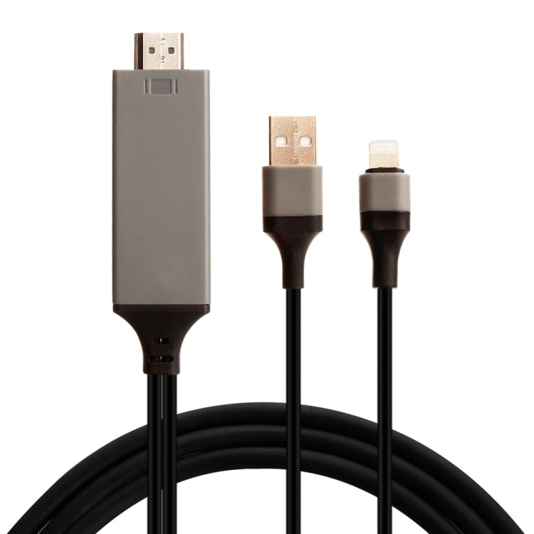 Longueur du câble adaptateur mâle 8 broches vers HDMI et USB mâle : 2 m (noir)