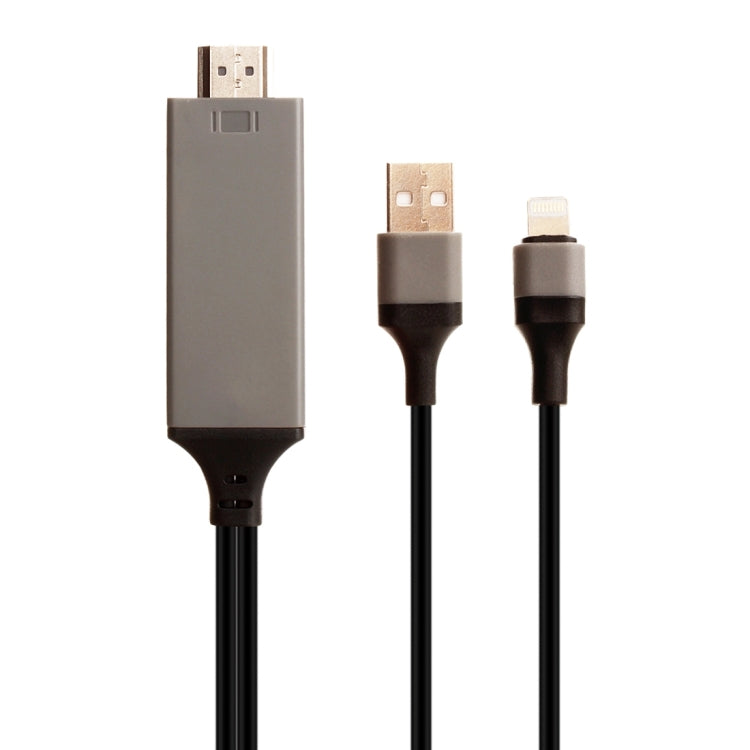 Longueur du câble adaptateur mâle 8 broches vers HDMI et USB mâle : 2 m (noir)