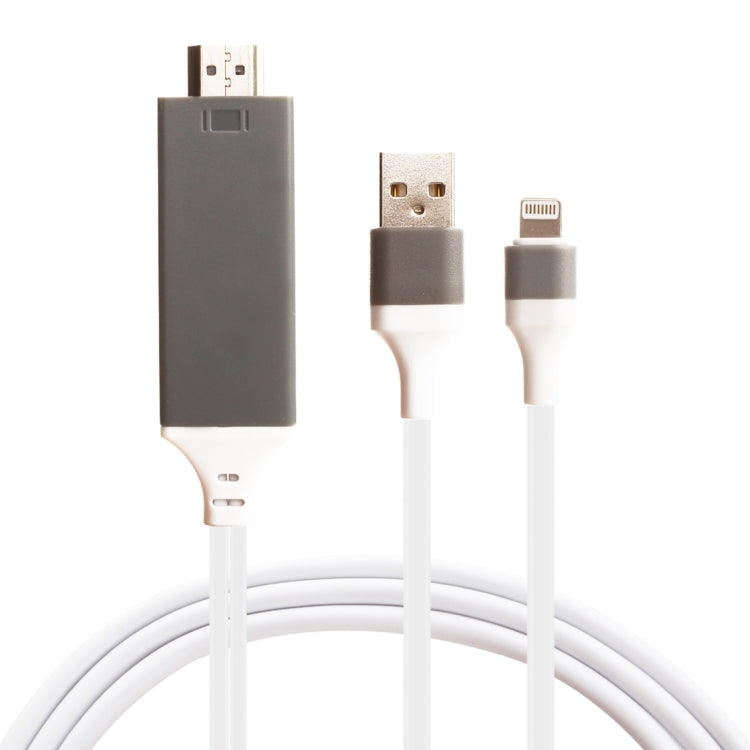 Longueur du câble adaptateur mâle 8 broches vers HDMI et USB mâle : 2 m (blanc)