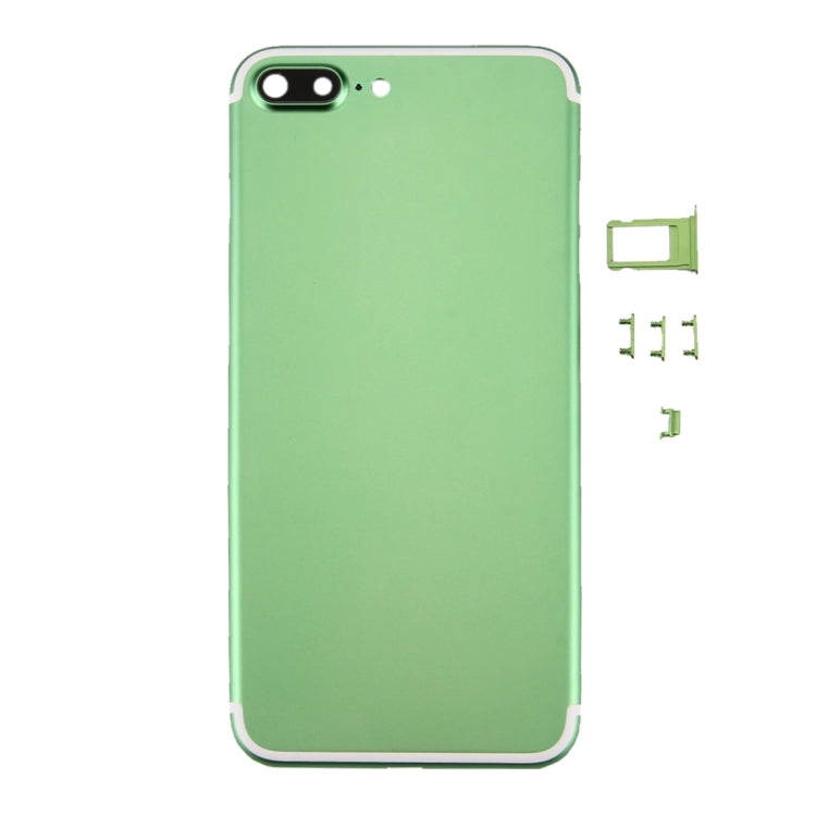 6 in 1 For iPhone 7 Plus (Battery Cover + Card Tray + Volume Control Key + Power Button + Mute Switch Vibrate Key + Signal) Full Assembly Housing Cover (Green + White)