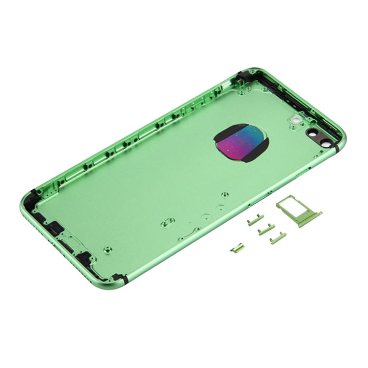 6 in 1 For iPhone 7 Plus (Battery Cover + Card Tray + Volume Control Key + Power Button + Mute Switch Vibrate Key + Signal) Full Assembly Housing Cover (Green + White)