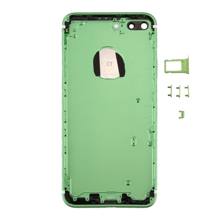 6 in 1 For iPhone 7 Plus (Battery Cover + Card Tray + Volume Control Key + Power Button + Mute Switch Vibrate Key + Signal) Full Assembly Housing Cover (Green + Black)