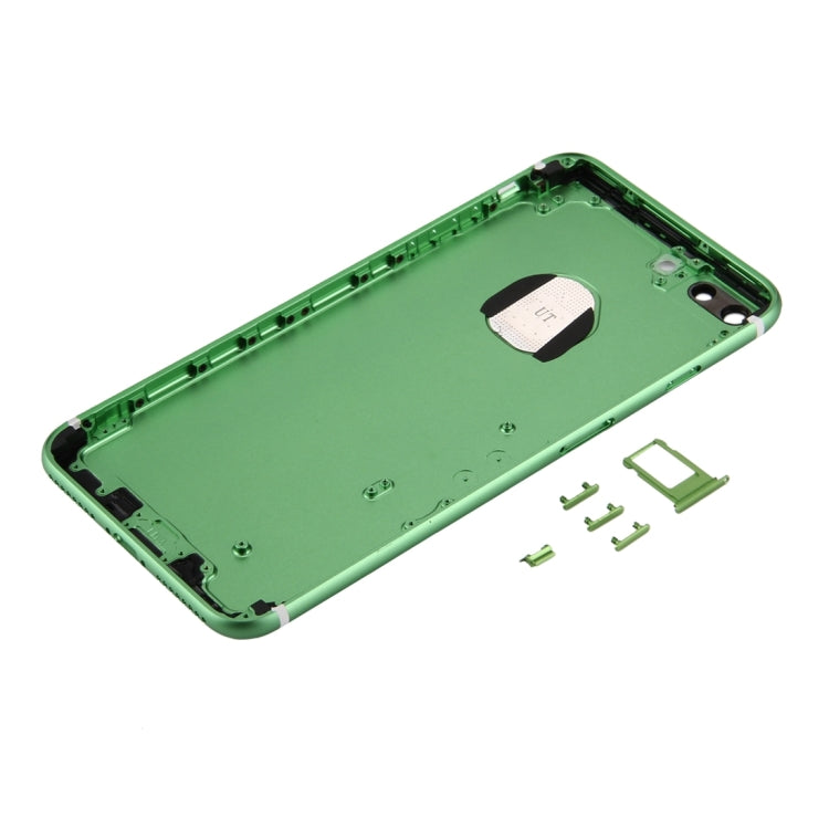 6 in 1 For iPhone 7 Plus (Battery Cover + Card Tray + Volume Control Key + Power Button + Mute Switch Vibrate Key + Signal) Full Assembly Housing Cover (Green + Black)