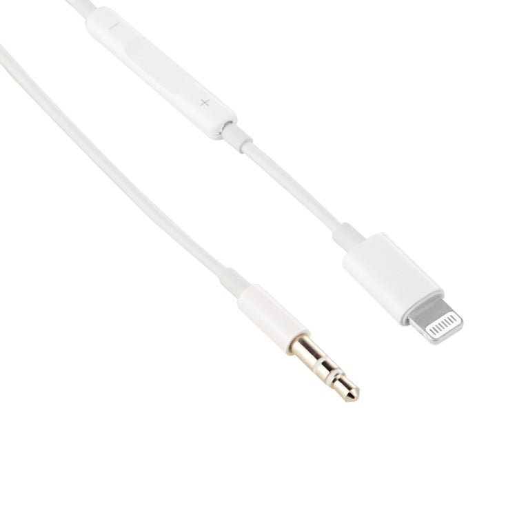 MH021 Cable de Audio auxiliar de 8 Pines a 3.5 mm MH021 Control de línea de soporte para iPhone XR / iPhone XS MAX / iPhone X y XS / iPhone 8 y 8 Plus / iPhone 7 y 7 Plus / iPhone 6 y 6s y 6 Plus y 6s Plus / iPad (Blanco)