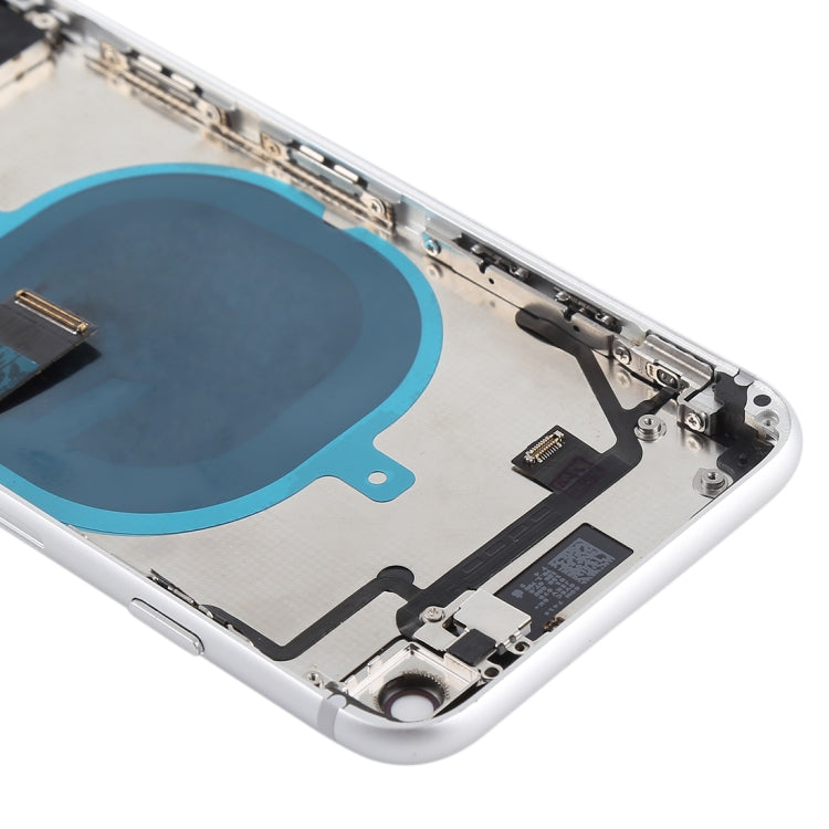 Coque arrière de batterie avec touches latérales Vibreur Haut-parleur et bouton d'alimentation + Bouton de volume Câble flexible et plateau de carte pour iPhone 8 (Argent)
