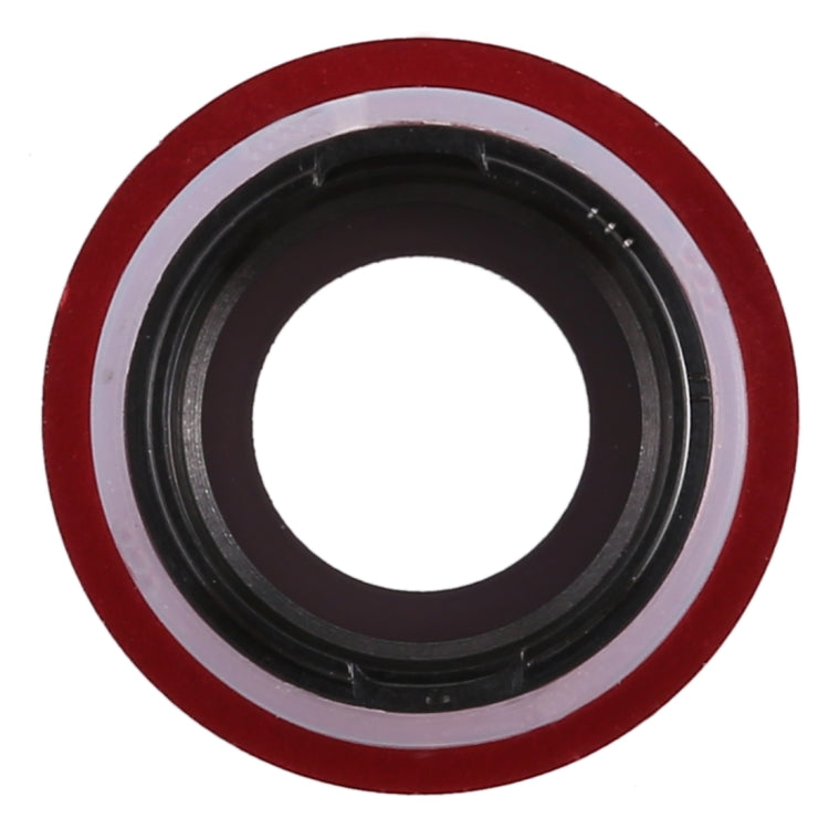 Lunette de caméra arrière avec couvercle d'objectif pour iPhone 8 (rouge)