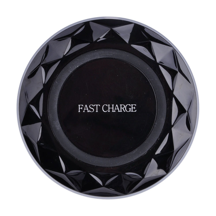 Diamond Qi standard Fast Charging Wireless Charger DC5V input Cable length: 1 m For iPhone X and 8 and 8 Plus Galaxy S8 and S8 + Huawei Xiaomi LG Nokia Google and other Smart Phones (Black)