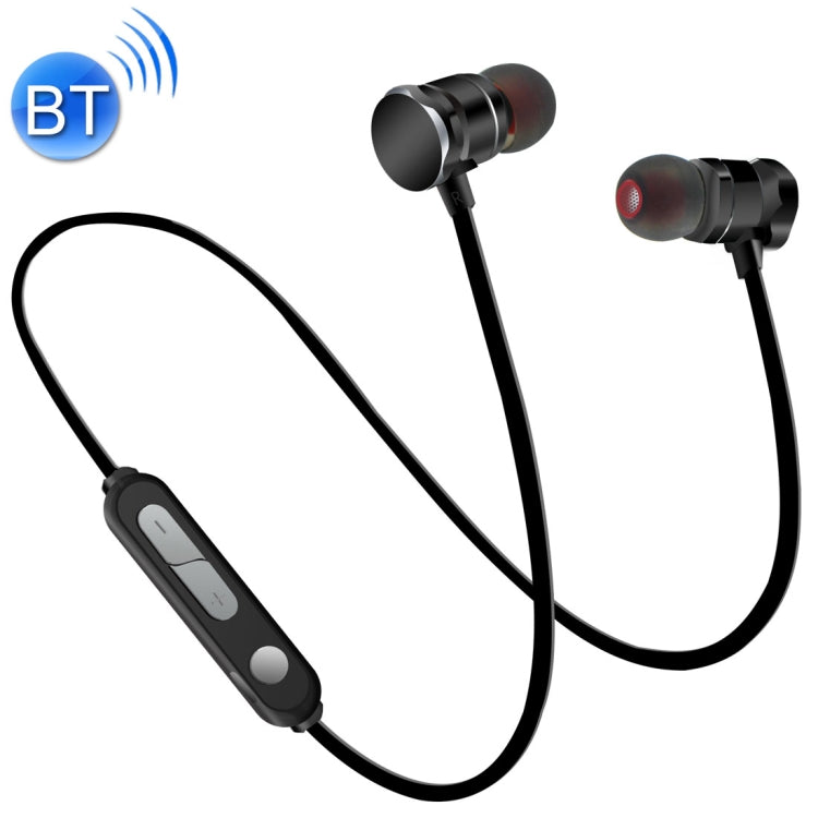 X3 Absorción Magnética Deportes Bluetooth 5.0 Auriculares in-orí con Micrófono HD Soporte llamadas manos libres Distancia: 10M (Negro)
