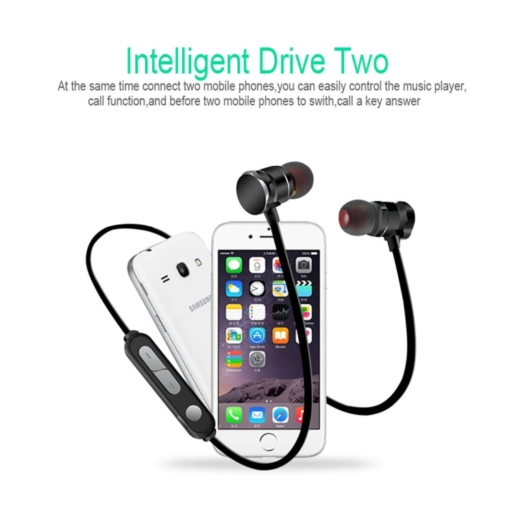 Écouteurs intra-auriculaires X3 à absorption magnétique Sports Bluetooth 5.0 avec prise en charge du microphone HD Appels mains libres Distance : 10 m (noir)