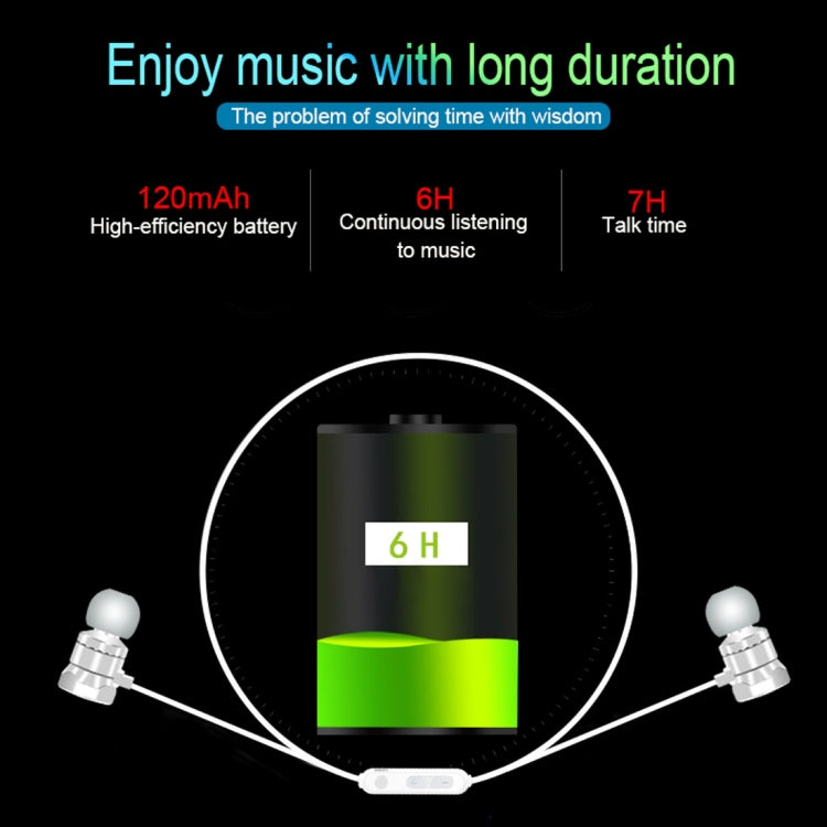 Écouteurs intra-auriculaires X3 à absorption magnétique Sports Bluetooth 5.0 avec prise en charge du microphone HD Appels mains libres Distance : 10 m (noir)