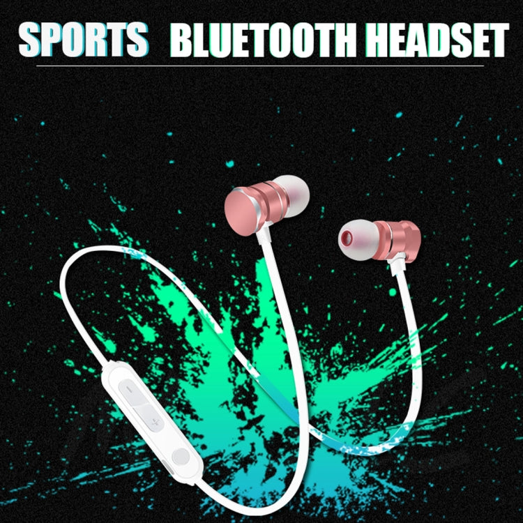 Écouteurs intra-auriculaires X3 à absorption magnétique Sports Bluetooth 5.0 avec prise en charge du microphone HD Appels mains libres Distance : 10 m (or rose)
