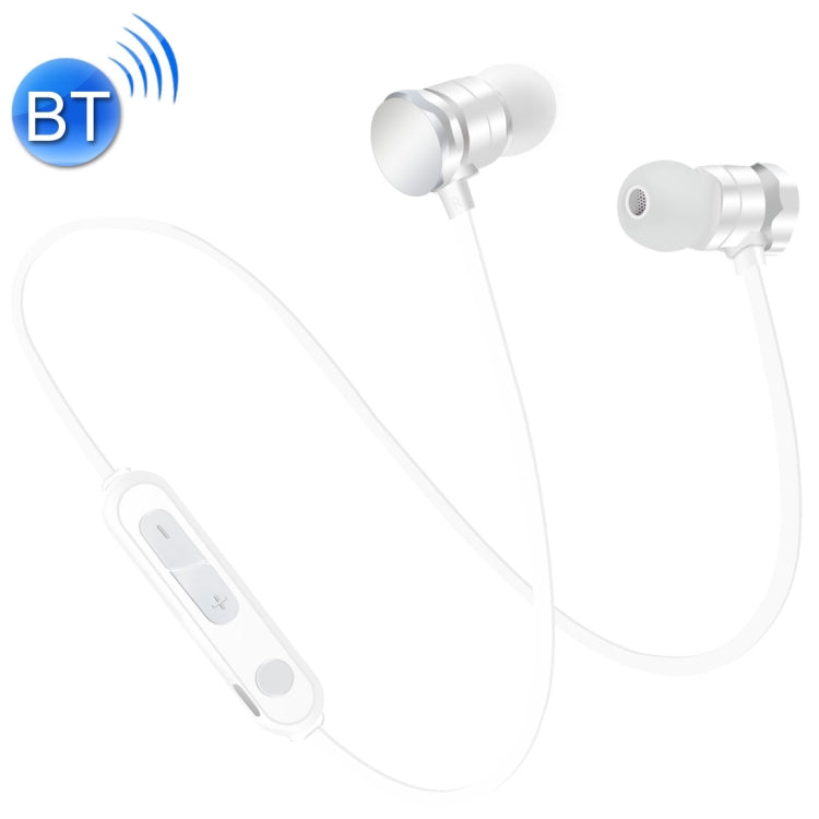 Écouteurs intra-auriculaires X3 à absorption magnétique Sports Bluetooth 5.0 avec prise en charge du micro HD Appels mains libres Distance : 10 m (Blanc)