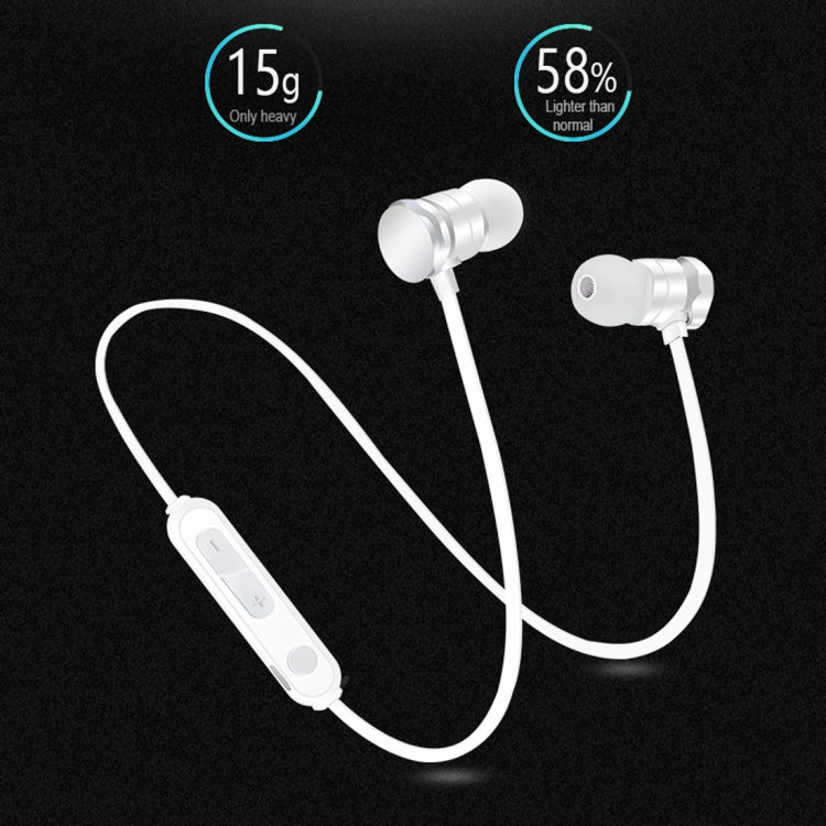 Écouteurs intra-auriculaires X3 à absorption magnétique Sports Bluetooth 5.0 avec prise en charge du micro HD Appels mains libres Distance : 10 m (Blanc)