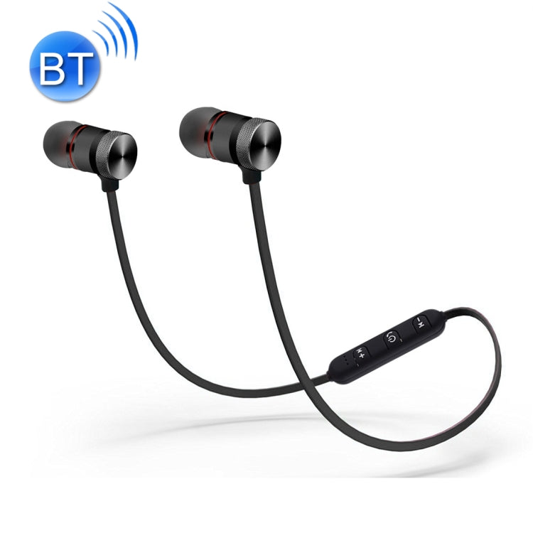 Bluetooth V4.1 Sports Headphones with Magnetic absorption of Stereo Sound quality BTH-838 Bluetooth distance: 10 m For iPad iPhone Galaxy Huawei Xiaomi LG HTC and other Smart Phones (Black)