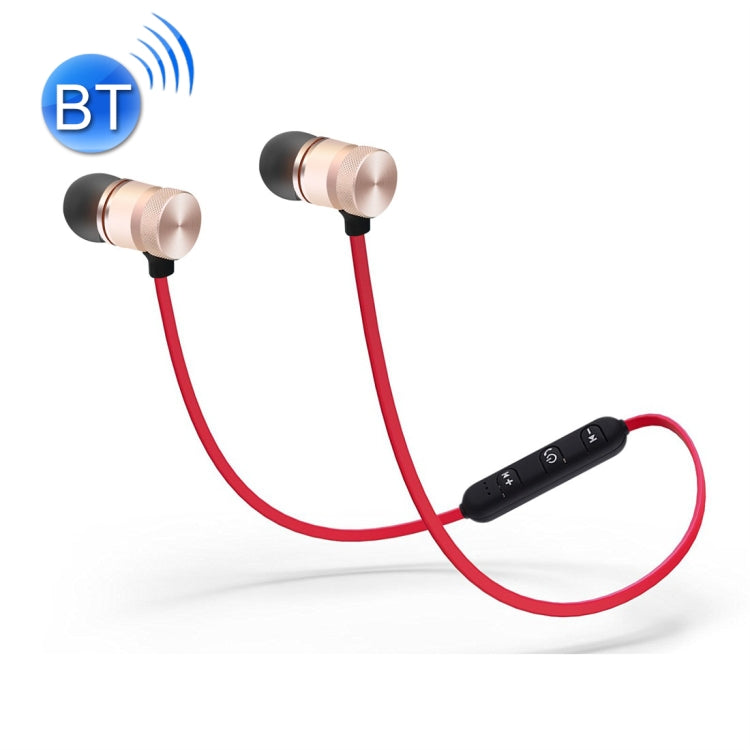 Bluetooth V4.1 Sports Headphones with Magnetic absorption of Stereo Sound quality BTH-838 Bluetooth distance: 10 m For iPad iPhone Galaxy Huawei Xiaomi LG HTC and other Smart Phones (Red)
