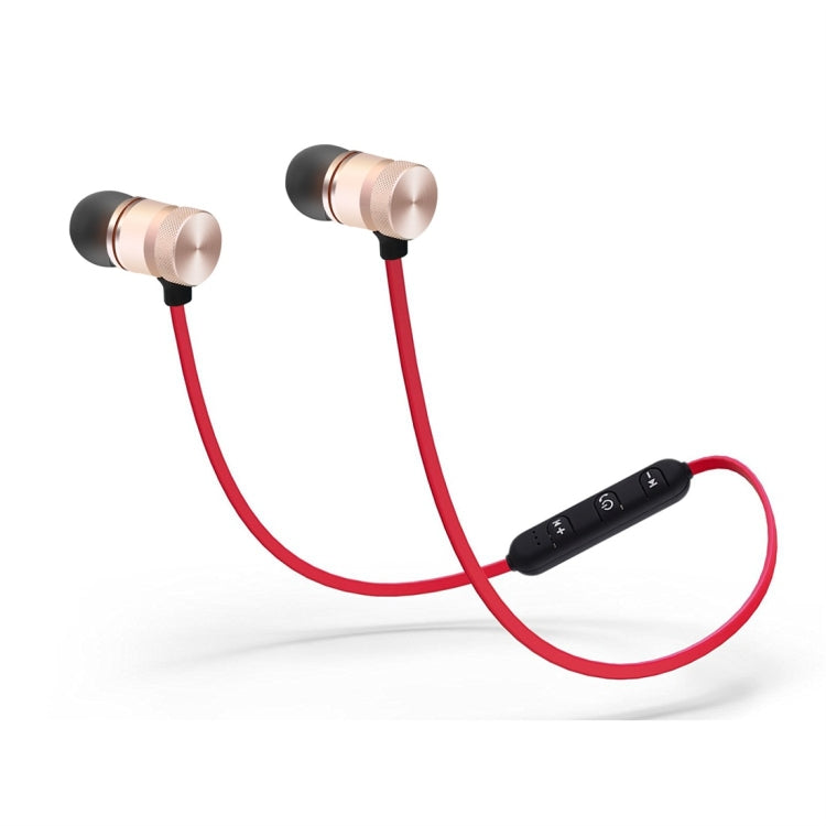 Auriculares Deportivos Bluetooth V4.1 con absorción Magnética de calidad de Sonido Stereo BTH-838 distancia de Bluetooth: 10 m Para iPad iPhone Galaxy Huawei Xiaomi LG HTC y otros Teléfonos Inteligentes (Rojo)