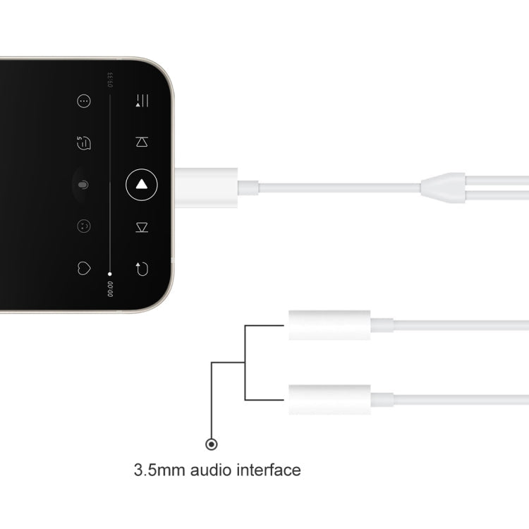 MH027 16 cm 2 en 1 Adaptador de Audio Macho de 3.5 mm a 8 Pines