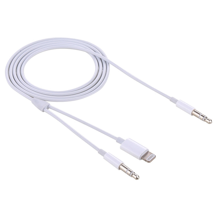 MH030 1m 2 in 1 8 Pin Male and 3.5mm Male to 3.5mm Male AUX Audio Cable for iPhone iPad Samsung Huawei Xiaomi HTC