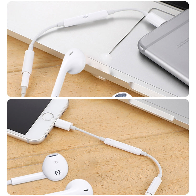 8 Pin Male to 3.5mm Female Headphone Wire Control Bluetooth Audio Adapter Support Music Calls Volume Control