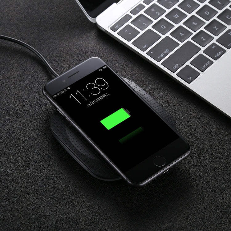 5V 1A Universal Square Qi Standard Fast Wireless Charger with Indicator Light (Black)