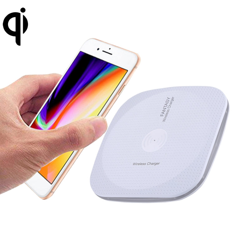 5V 1A Universal Square Qi Standard Fast Wireless Charger with Indicator Light (White)