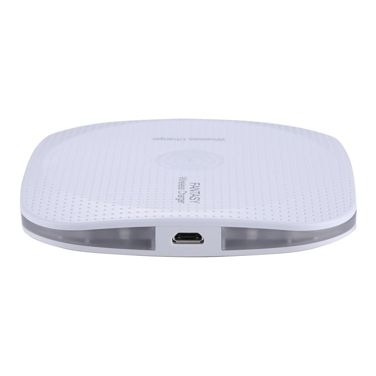 5V 1A Universal Square Qi Standard Fast Wireless Charger with Indicator Light (White)