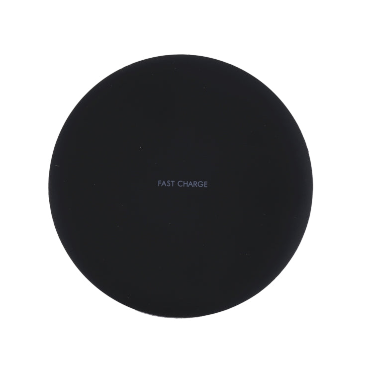 9V 1A / 5V 1A Round Shape Universal Qi Standard Standard Fast Wireless Charger (Black)