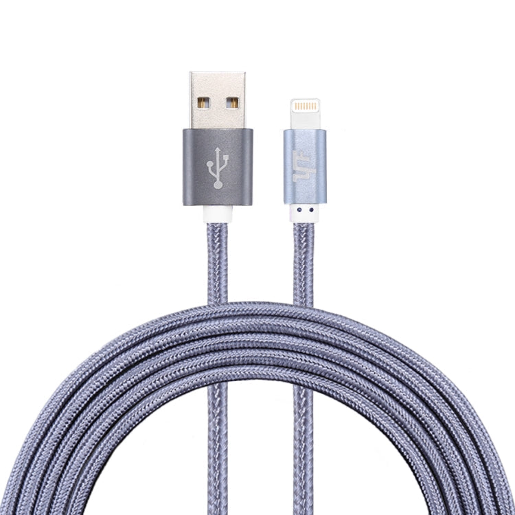 YF-MX04 3M 2.4A MFI Certificado 8 pin a Cable de Carga de Sincronización de Datos de tejido de Nylon USB (Gris)
